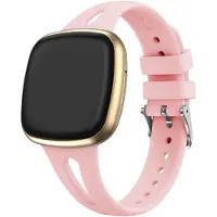 Strap-it Luxe siliconen bandje - geschikt voor Fitbit Versa 3 / Versa 4 / Sense / Sense 2- roze - Maat: Maat S