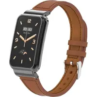 Strap-it Leer Smartwatch bandje - Geschikt voor Xiaomi Smart Band 7 Pro leren bandje - bruin - Horlogeband / Polsband / Armband