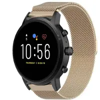 Strap-it Milanees smartwatch bandje - geschikt voor Fossil Gen 5 / Gen 5e 44mm / Gen 6 44mm - champagne