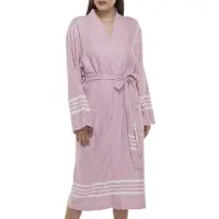 Lalay - hamam badjas Krem Sultan - rose pink - XL - dames heren badjas - sauna badjas - dunne badjas - 100% gekamd katoen