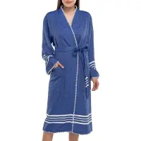 Lalay Hamam badjas Krem Sultan kimono royal blue van Lalay - streelzachte katoenen kimono badjas - hotelkwaliteit - maat S t/m XXL (10+ kleuren)