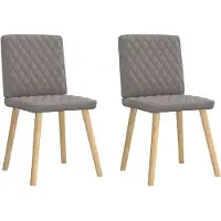 vidaXL Eetkamerstoelen draaibaar 2 st stof taupe