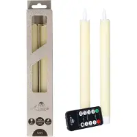 Anna's Collection LED dinerkaarsen - 4x - ivoor - 23 cm - LED kaarsen