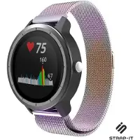 Strap-it Luxe Milanese bandje - geschikt voor Garmin Vivoactive 3 / Vivoactive 5 / Venu / Venu SQ / Vivomove HR / Forerunner 245 / 570 - 42mm / 645 - regenboog
