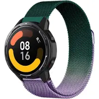 Strap-it Smartwatch bandje Milanese - geschikt voor Xiaomi Mi Watch / Watch S1 / Watch S1 Pro / Watch 2 Pro / S1 Active / Amazfit Pace / Amazfit Stratos 2 / 2s / 3 - paars/groen