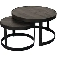 Starfurn Salontafel Lola | Set van 2 (Zwart, 45 diameter: 70cm)