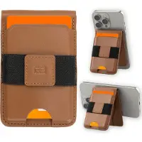 Garzini Premium Pasjeshouder van Echt Leer - Geschikt voor MagSafe Wallet - RFID Bescherming - Kaarthouder voor 7 Pasjes - Magnetische Kaarthouder - Bruin