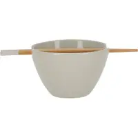 Jens Living Poke Bowl - Inclusief stokjes - 24 x 13,5 x 8,5 cm - Stone
