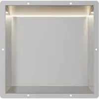 Guido Gusto RVS Inbouwnis 30x30x10cm met tegelflens en RGB verlichting