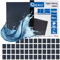 GEKO Waterproof schuurpapier - fijn korrel P2000 - 230x280 mm - nat en droog gebruik - 50 stuks