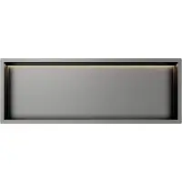 Guido Gusto Gun Metal RVS Inbouwnis 30x90x7cm met RGB verlichting