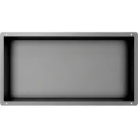 Guido Gusto Gun metal RVS Inbouwnis met tegelflens 30x60x10cm