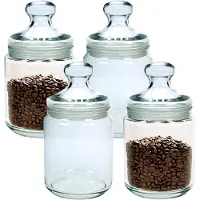 Luminarc Voorraadpot/bewaarpot - 4x - 750 ml - glas - met deksel - Voorraadbussen - 11 x 14 cm - Snoeppot