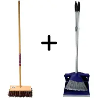 Synx Tools Stadsbezem met Stoffer en Blik – Straatbezem Set Buiten