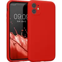 Kwmobile telefoonhoesje geschikt voor Apple iPhone 11 - TPU backcover met siliconen coating - Smartphone case in rood
