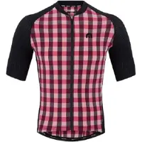 Megmeister Woven Jersey Burgundy/Pink - Fietsshirt korte mouwen Bordeaux/Roze Unisex-S