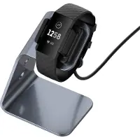 Strap-it oplaadstation - Docking station geschikt voor Fitbit Charge 3 / Fitbit Charge 4 - zilver-grijs