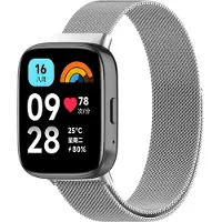 Strap-it Milanees smartwatch bandje - RVS Milanese band geschikt voor Xiaomi Redmi Watch 3 Active / Lite - zilver