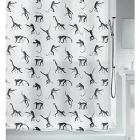 Spirella Monkey Collection - Textiel Douchegordijn 180x200cm - Zwart