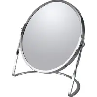 Spirella Make-up spiegel Cannes - 5x zoom - metaal - 18 x 20 cm - zilver - dubbelzijdig - Make-up spiegeltjes