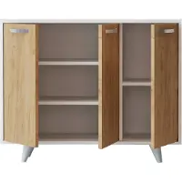 Hannah Home Multi-doelkast - 100 x 82 x 35 cm - Eik Wit
