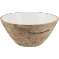 J-Line Kom Mango Hout Wit Large