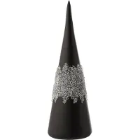 J-Line Kegel suiker midden diamanten lijn glas mat zwart small