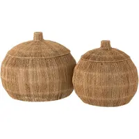 J-Line Manden Dantya Bal Jute Naturel Set van 2
