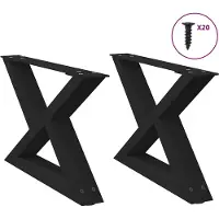 vidaXL Salontafelpoten 2 st 50x(30-31,3) cm staal zwart