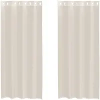 vidaXL Gordijnen voile met doorvoertules 2 st 140x245 cm crèmekleurig