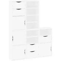 vidaXL Bijzetkastjes, 5 stuks, ODDA, wit, 40x24x79 cm, massief grenenhout