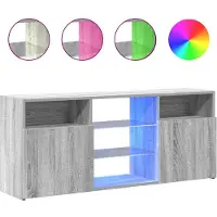vidaXL Tv-meubel met LED-verlichting 120x30x50 cm grijs sonoma eiken