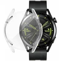 Strap-it TPU case - transparant bescherm hoesje geschikt voor Huawei Watch GT 3 46mm - doorzichtige beschermhoes voor Huawei Watch GT 3 46mm