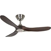 CasaFan ECO GENUINO 122 BN-NB Plafondventilator 11.3 W (Ø x h) 1220 mm x 280 mm Chroom Met afstandsbediening, Met wintermodus
