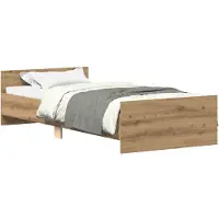 vidaXL Bedframe zonder matras spaanplaat artisanaal eikenkleurig