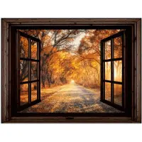 PosterMonkey Poster 160x120 cm - Bos - Herfst - Bomen - Bospad - Natuur - Doorkijk - Posters - Kamer decoratie - Wanddecoratie woonkamer - Muurdecoratie slaapkamer XXL