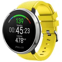 Strap-it Twill siliconen bandje - geschikt voor Polar Ignite / Ignite 2 / Ignite 3 / Unite / Pacer - geel