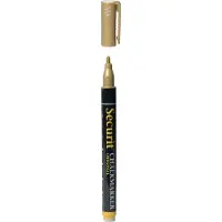 Securit Krijtbord stift - goud - ronde punt 1-2 mm - Voor borden glas en keramiek