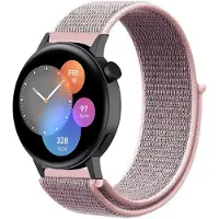 Strap-it Nylon bandje geschikt voor Huawei GT 3 42mm / Huawei GT 3 Pro 43mm / Huawei GT 2 42mm - Pink Sand