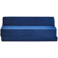 Viking Choice Opvouwbaar Matras met Hoofdkussen - Donkerblauw - Wasbare Hoes - 200x120x10 cm - Polyether Vulling