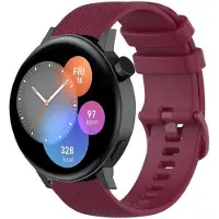 Strap-it Luxe siliconen bandje - geschikt voor Huawei Watch GT 2 42mm / GT 3 42mm / GT 3 Pro 43mm - donkerrood
