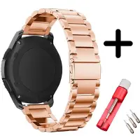 Strap-it bandje staal rosé goud + toolkit - geschikt voor Huawei Watch GT 2 42mm / GT 3 42mm / GT 3 Pro 43mm