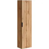 Vente-unique Gestreepte hangende badkamerkolom - Licht naturel - H140 cm - ZEVARA
