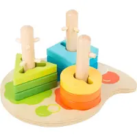 Small Foot - Houten Vormen en Sorterten Motoriek Stapelspeelgoed, 10dlg.