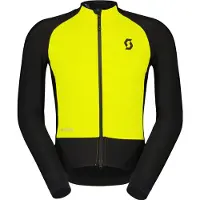 SCOTT Heren RC Pro Warm Hybrid Windstopper Long Sleeve Jas Zwart/Geel