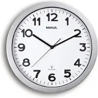 MAUL MAULstep Analoog Wandklok Wit, zilver 35 x 35 x 35 x 5 cm