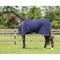 QHP FLEECEDEKEN NEW BASIC MET KRUISSINGELS Blauw