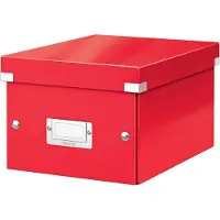 Leitz WOW Click & Store Kleine Opbergdoos - 84% Gerecycled Karton - 22 x 28.2 cm (BxHxD) - Voor A5-Formaten - Rood