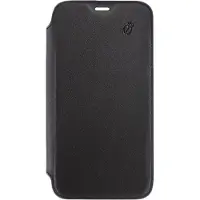Beetlecase , Hoesje geschikt voor iPhone 11 Pro Max - Leer Folio met Transparante Achterkant & Kaarthouder, Zwart