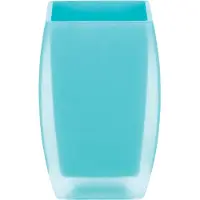 Spirella Freddo Tandenborstelhouder Blauw – Tumbler Badkamer Beker voor Tandenborstel en Tandpasta – Borstelhouder 7x7x10,5 cm
